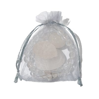 2 Bergkristal Armbanden en 3 Edelstenen Set + Cadeauzakje