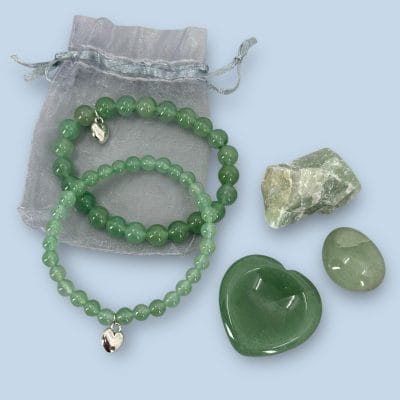 2 Groene Aventurijn Armbanden en 3 Edelstenen Set – Innerlijke Rust in een Cadeauzakje 3 2 Groene Aventurijn Armbanden en 3 Edelstenen Set