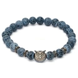 Reviews van Armband.nl en Armband.be 4 Armband Uil Frosted Agaat Wijsheid blauwe armband