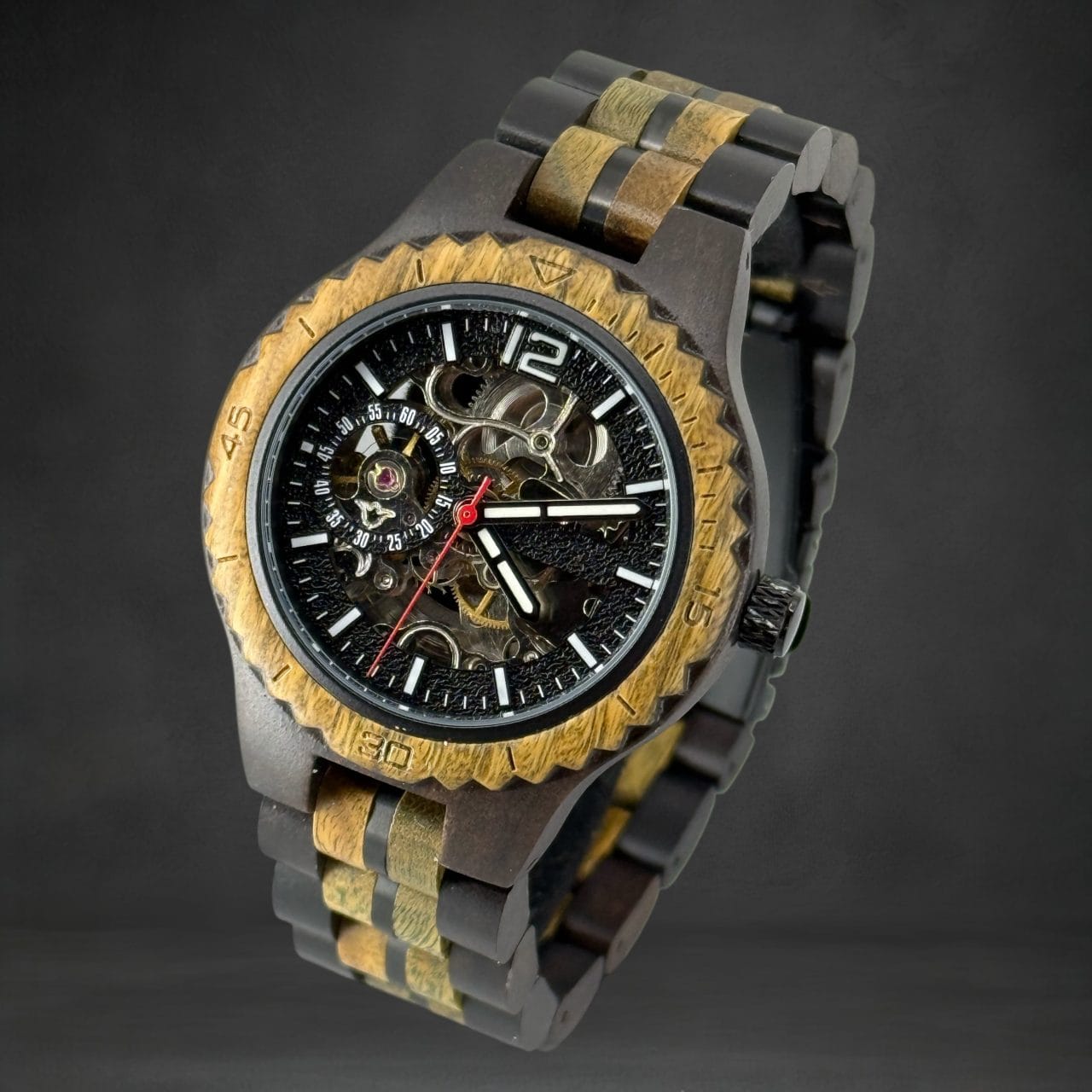 Ontwerp je eigen armband 22 Automatisch Dames Horloge Hout - Emerald Motion™
