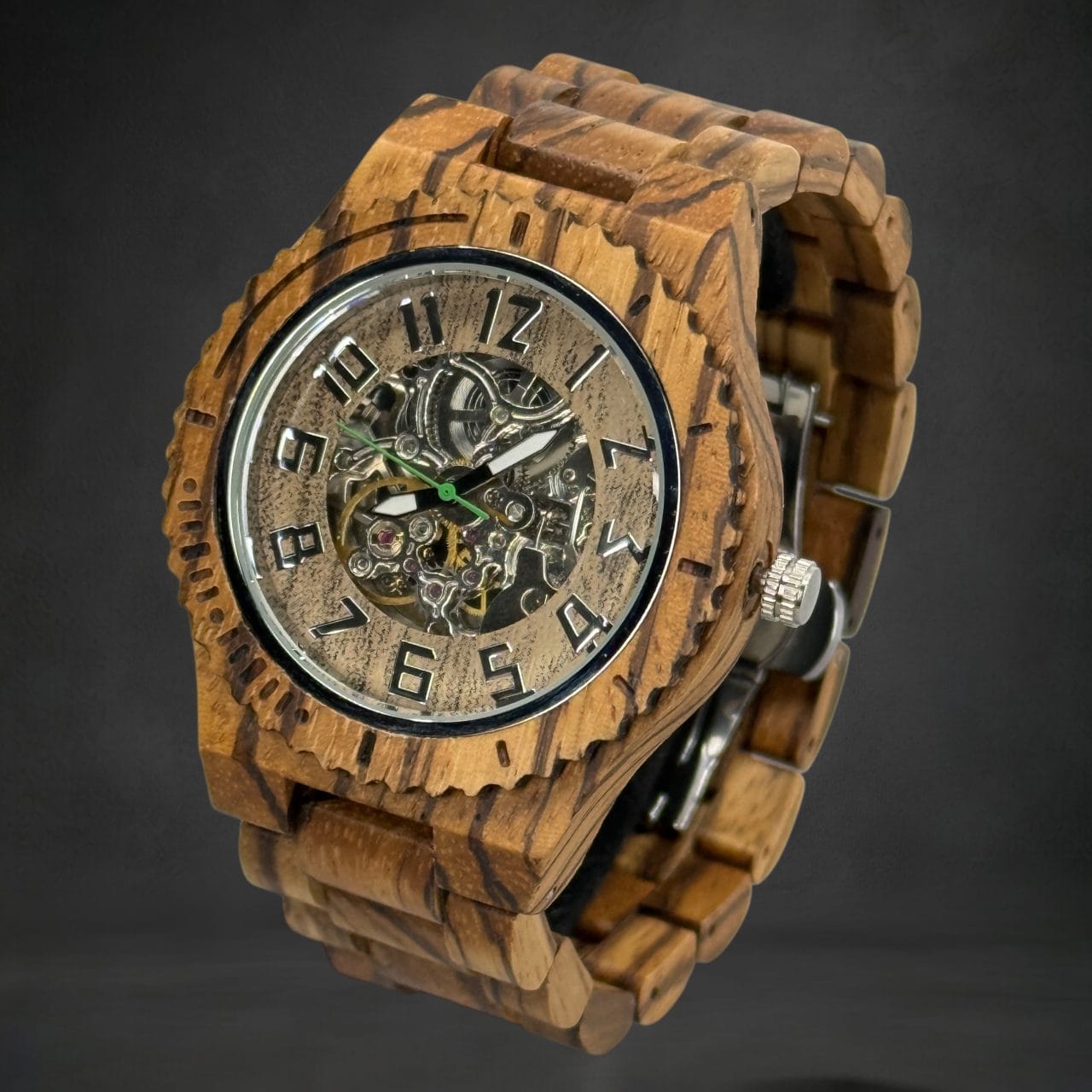 Automatisch houten horloge zelfopwindend