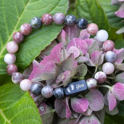 Baby Naam Armband – Handgemaakt met Kralen Cherry Blossom