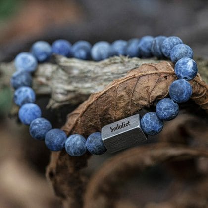 Bevroren Matte Sodaliet Kralen Armband