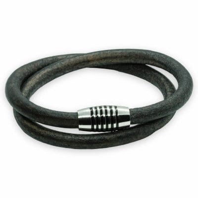 Blauw gevlochten 6mm armband | Italiaans Valiano™ leer - Afbeelding 3