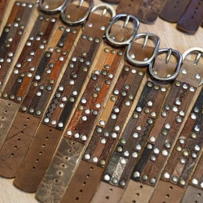 Brede leren Polsband - Bruin Runderleer - Afbeelding 8