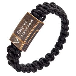 Reviews van Armband.nl en Armband.be 19 Bronzen armband van gevlochten bruin Valiano™ leer