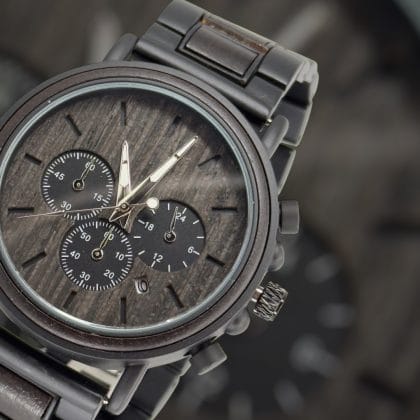 Chronograaf Heren horloge Zwart donker uurwerk