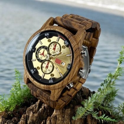 Chronograaf Herenhorloge van hout