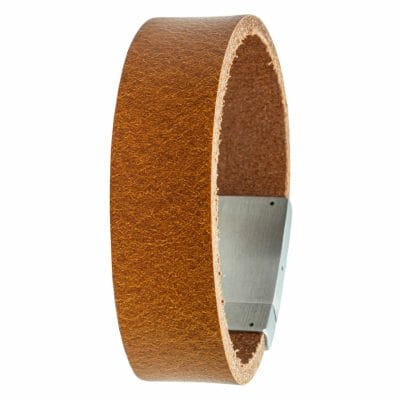 Cognac leren Fotoarmband met eigen foto - Afbeelding 3