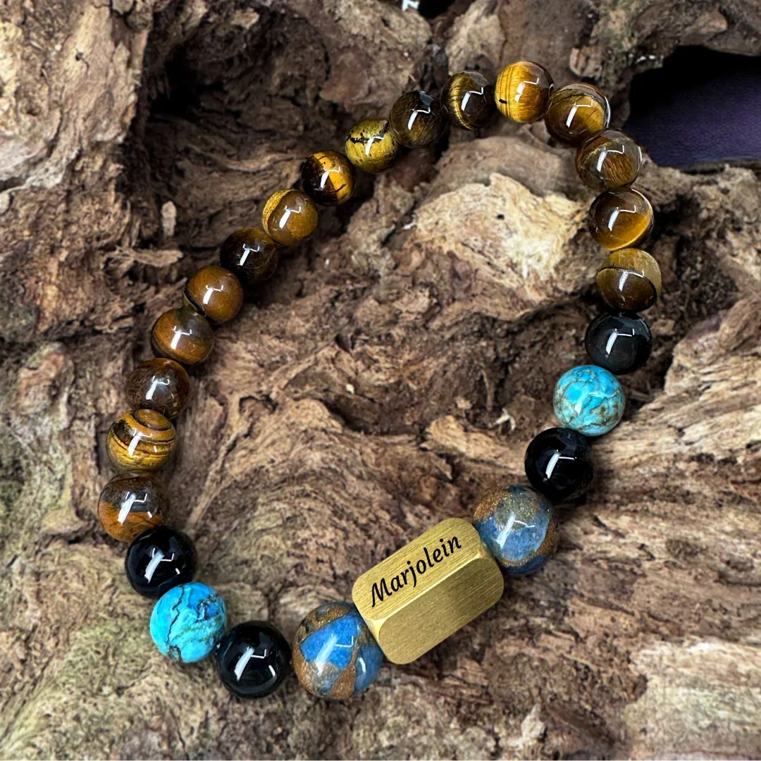 Deluxe Tijgeroog Kralen Armband | Zwarte African Tiger Eye