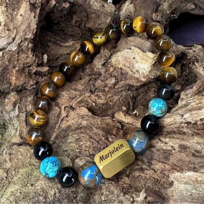 Deluxe Tijgeroog Kralen Armband | Zwarte African Tiger Eye