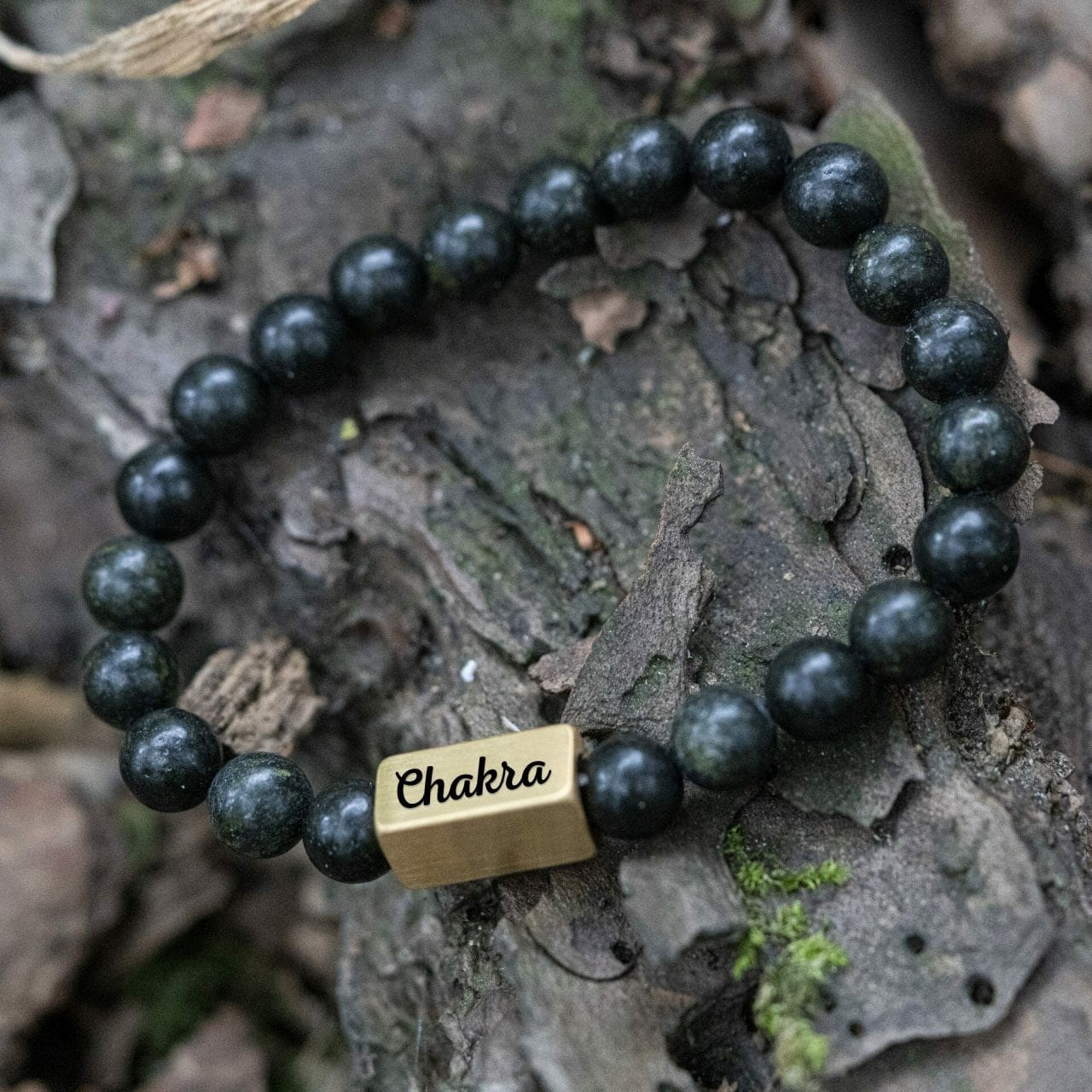 Ontwerp je eigen armband 13 Donker Groene Serpentine - Chakra Kralen armband