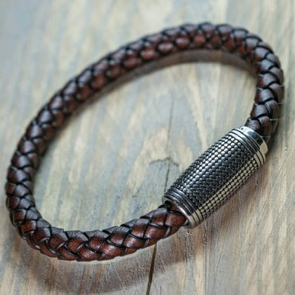 Dragonborn - Robuuste leren Viking Armband 8mm