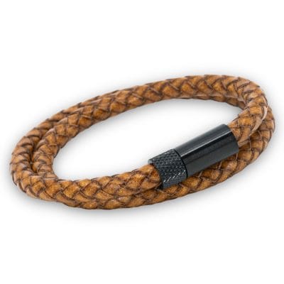 Dubbel gevlochten armband | Italiaans Valiano™ 6mm leer 6 Dubbel gevlochten armband | Italiaans Valiano™ 6mm leer - Afbeelding 6