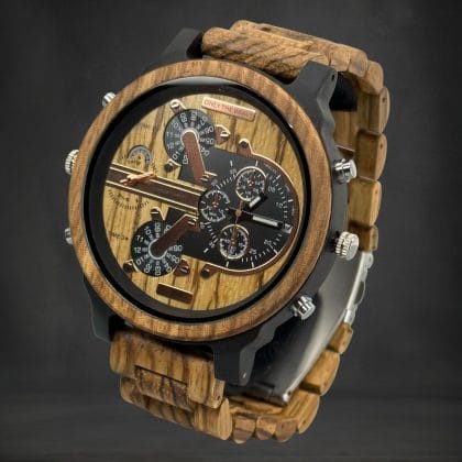 Extra Groot Herenhorloge met Gouden Uurwerk