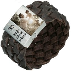 Reviews van Armband.nl en Armband.be 15 Fotoarmband gevlochten leer Bruin of Zwart Eigen Foto op armband