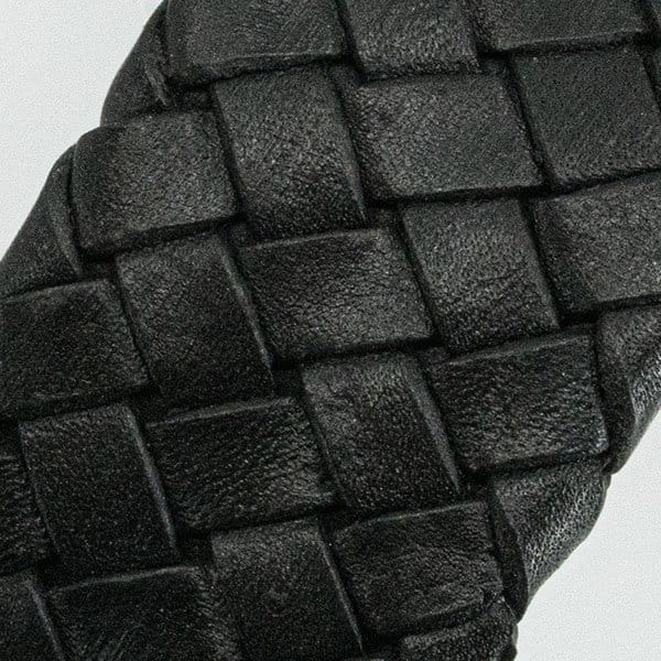 Gevlochten zwart leer voor armband te maken