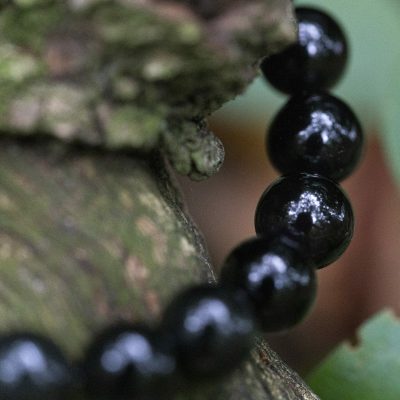 Zwarte Natuursteen Armband – Obsidiaan Kralen Groen & Grijs - Afbeelding 3
