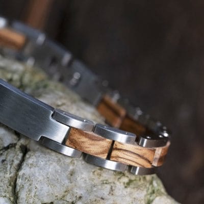 TimberWood Prestige – Graveerbare Zebrano Houten Armband - Afbeelding 2
