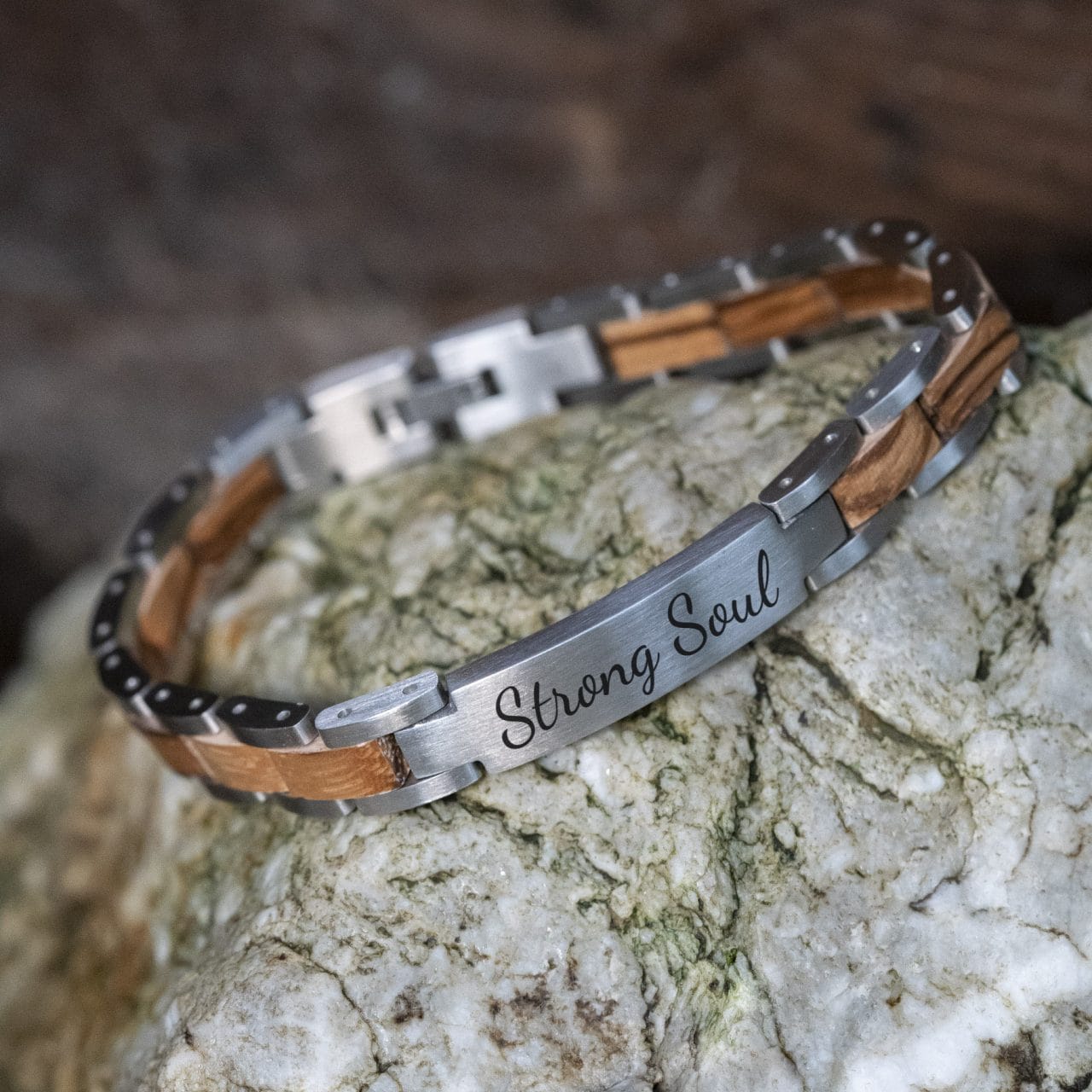 Graveerbare houten armband TIMBERWOOD zebrano