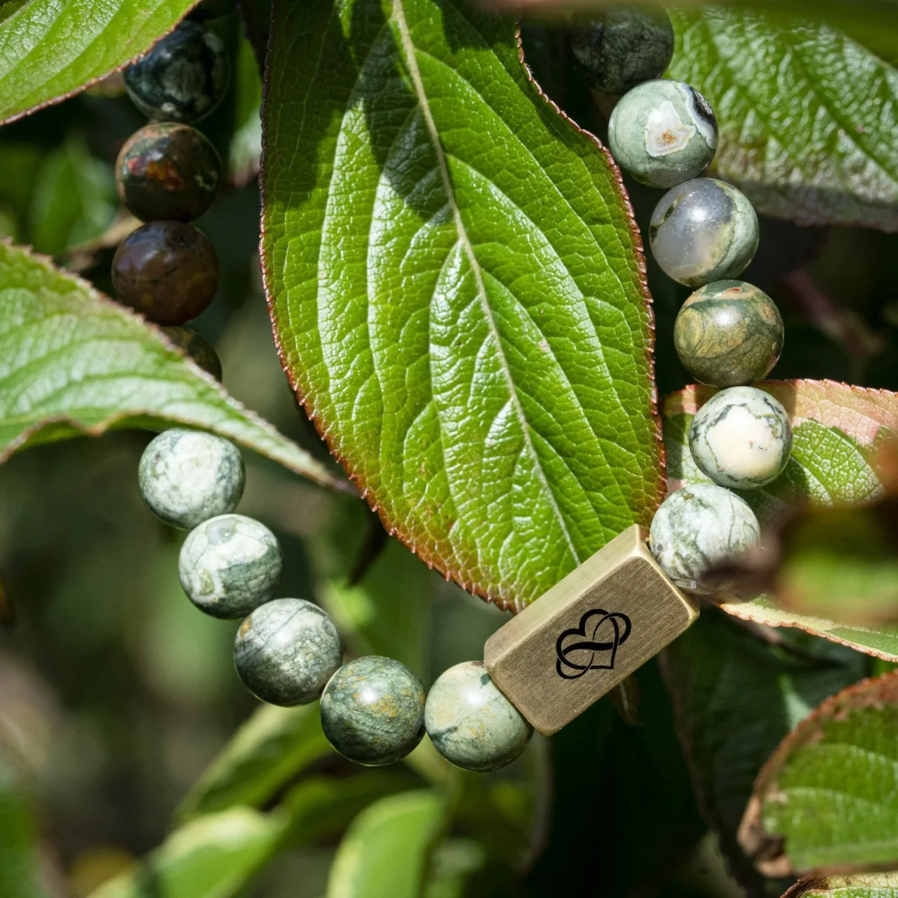 Ontwerp je eigen armband 18 Green Sparrow Agaat - Kralen Armband 'Onze liefde is oneindig'