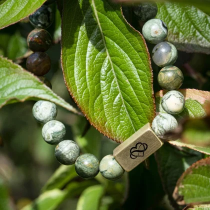 Green Sparrow Agaat - Kralen Armband 'Onze liefde is oneindig'