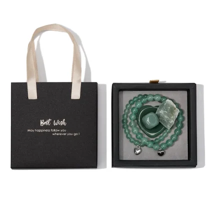 Groene Aventurijn Kralen Armband Set + Cadeaubox