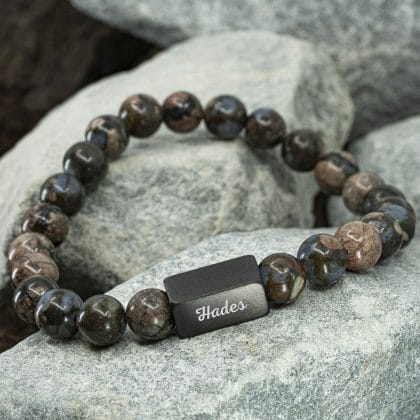 Hades - Zwarte Glaucofaan armband - Kralen 8mm