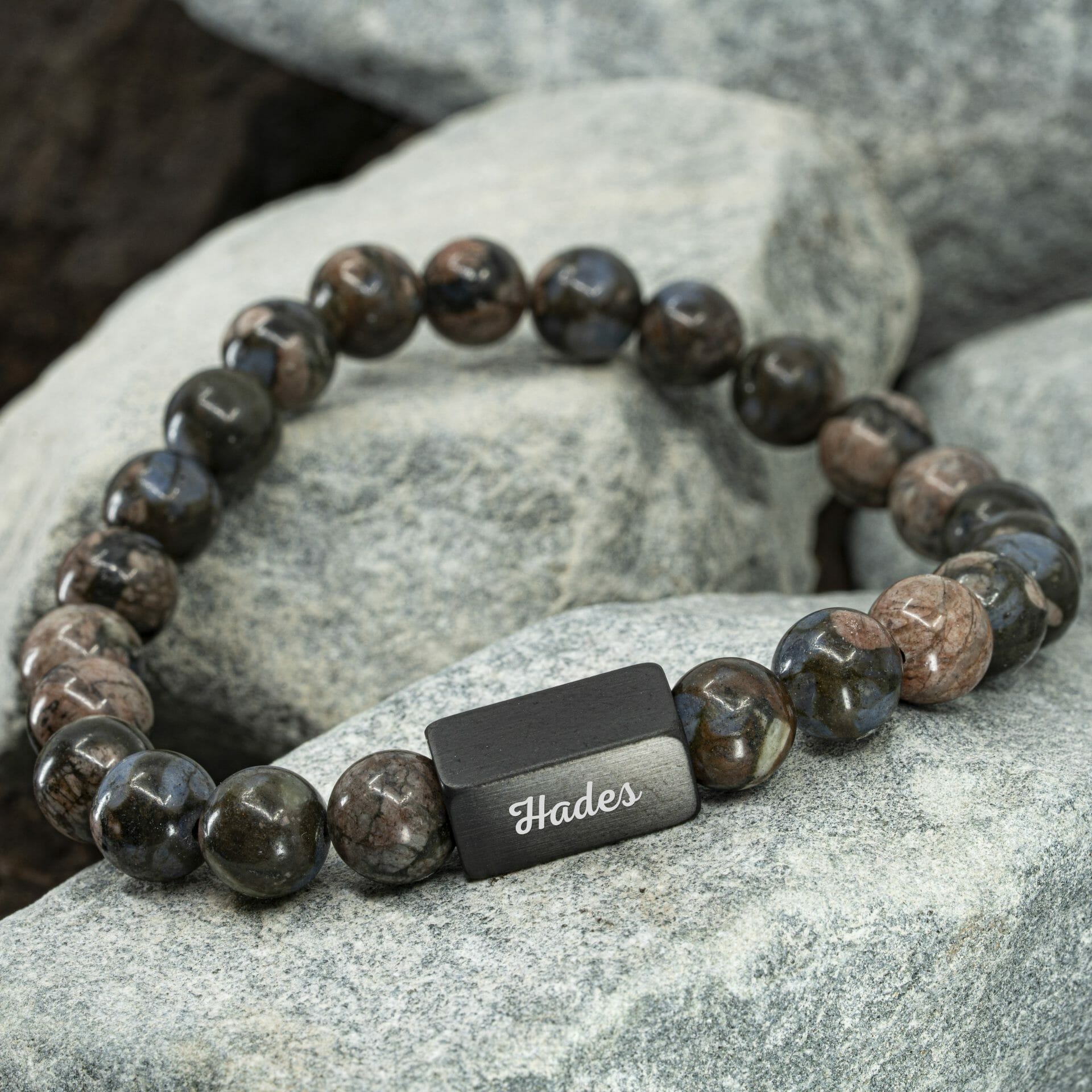 Hades - Zwarte Glaucofaan armband - Kralen 8mm 1 Hades - Zwarte Glaucofaan armband - Kralen 8mm