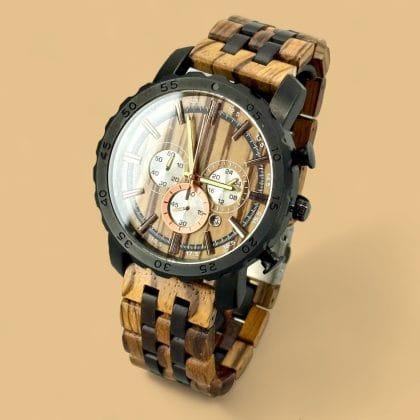 Houten Mannen horloge zwart