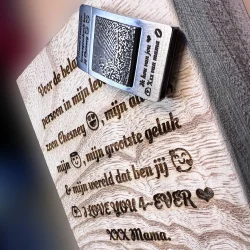 Persoonlijke houten doosje + eigen tekst photo review