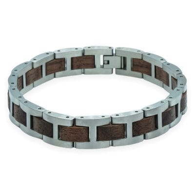 Kangchenjunga – Walnoot & Roestvrij Staal Houten Armband - Afbeelding 3
