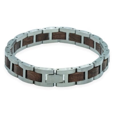 Kangchenjunga – Walnoot & Roestvrij Staal Houten Armband - Afbeelding 6