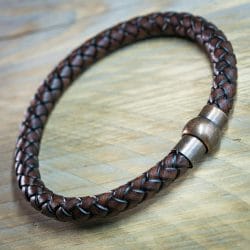 Reviews van Armband.nl en Armband.be 3 Koperen Viking armband Geweven bruin leer