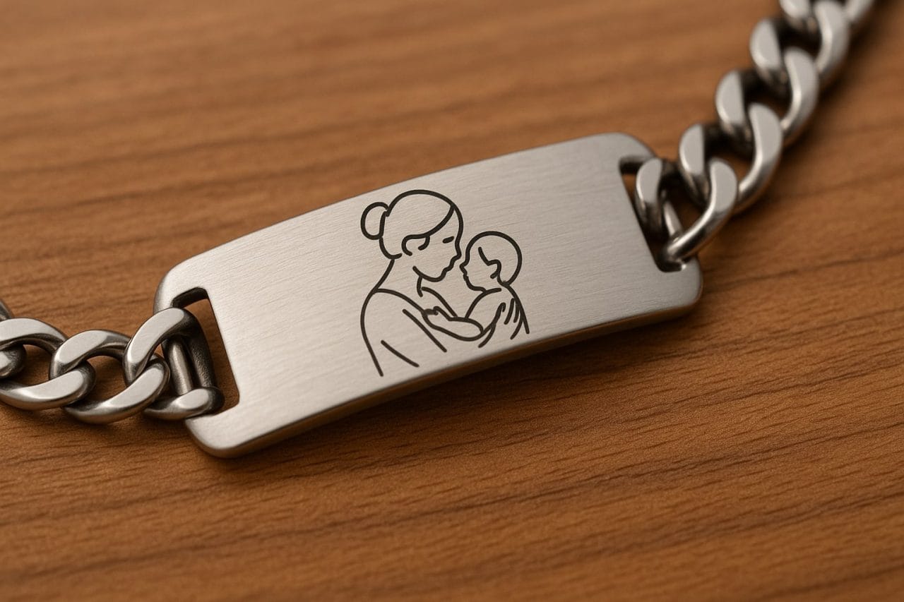 Armband met namen van je kinderen 5 Laat je tekening graveren op een armband
