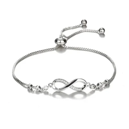 Luxe Edelstalen Armband met Zirkonia en Oneindigheidssymbool