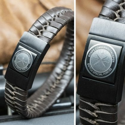 Luxe Logo armband: Commandotroepen Leger / Politie / Koninklijke Marechaussee / Soldaten