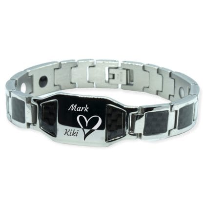 Magnetiva® Zilveren Carbon Magneetarmband