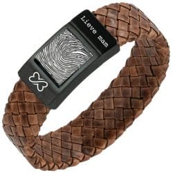 Reviews van Armband.nl en Armband.be 18 Mama Vingerafdruk armband Bruin gevlochten leer