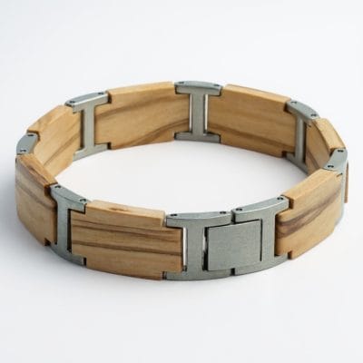 Mount Fuji – Olijf Hardhout Armband met houtgravure - Afbeelding 2