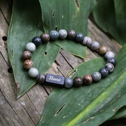 Mud Stone Kleurrijk Kralen Armband met namen