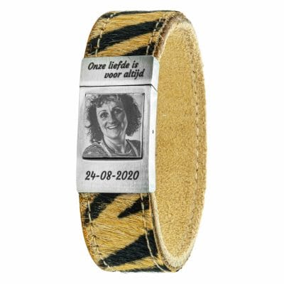 Tiger King fotoarmband – tijger leer met eigen foto 5 Tiger King fotoarmband – tijger leer met eigen foto - Afbeelding 5