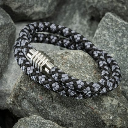 Navy™ Armband – Grijs & Zwart Touw