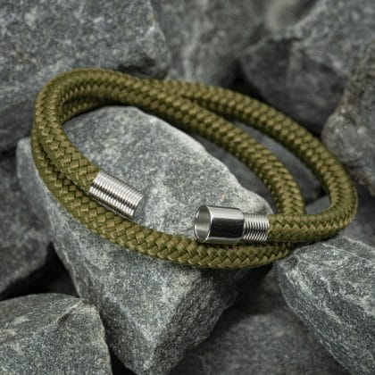 Navy™ Armband – Groen Touw (Zelf Samenstellen)