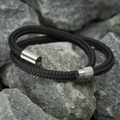 Zwarte Paracord armband touw