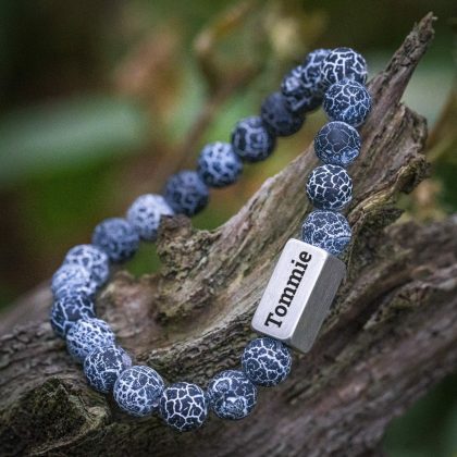 blauwe agaat armband kralen