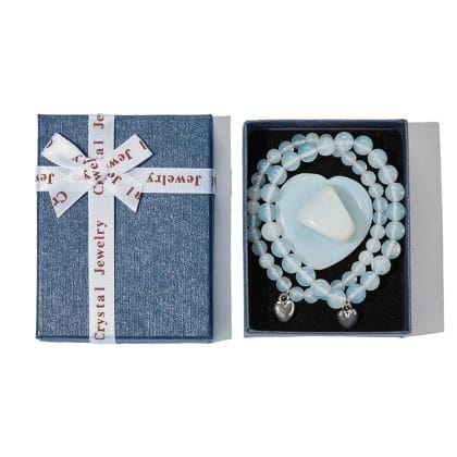 Opalite 2 Armbanden Set + Edelstenen met Cadeaudoosje
