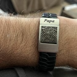 Papa Vingerafdruk armband - Zwart gevlochten leer photo review