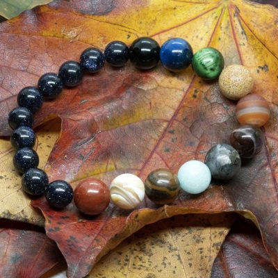 Zonnestelsel & Universum | Large 8 & 10mm Edelsteen Kralenarmband - Afbeelding 3