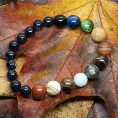 Zonnestelsel & Universum | Large 8 & 10mm Edelsteen Kralenarmband - Afbeelding 6